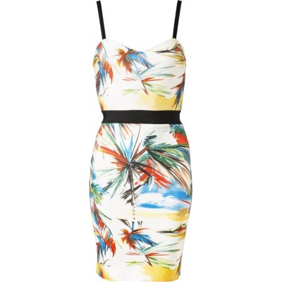 'Aliyah' bandage jurk met tropische print